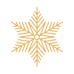 Winter holidays golden snowflake illustration