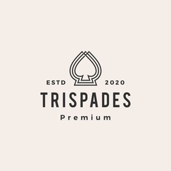 three spade hipster vintage logo vector icon illustration