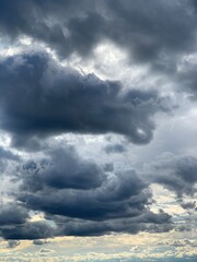 Fototapeta na wymiar clouds from above sky blue dark rain