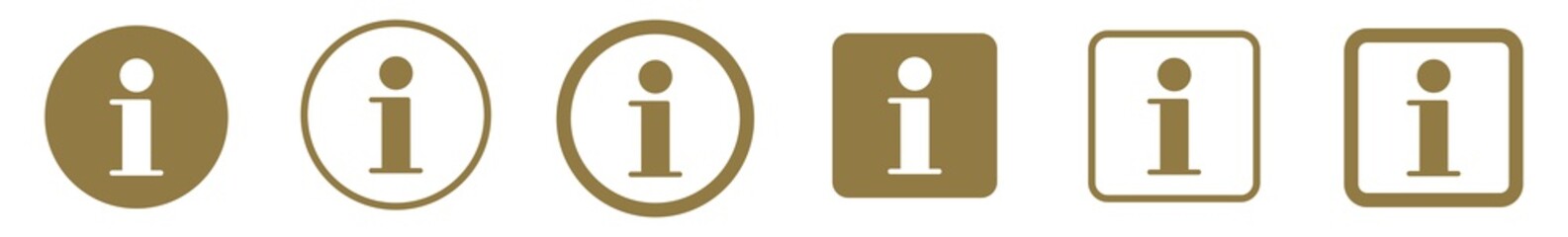 Info Point Icon Gold | Information Illustration | i Point Symbol | Help Logo | Hint Sign | Isolated | Variations