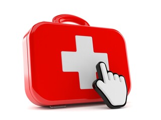 Obraz premium First aid kit with web cursor