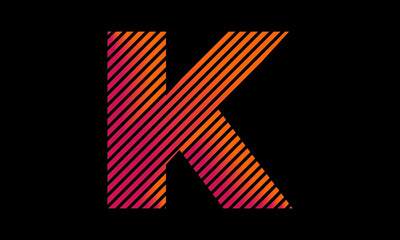 letter K black background