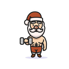 Cute Santa fitness exercise