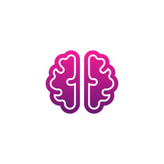 Brain icon vector in white background