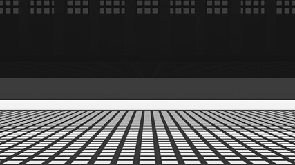 simple architektonische Darstellung von Boden und Decke in Quadraten, schwarz/ weiss/ grau