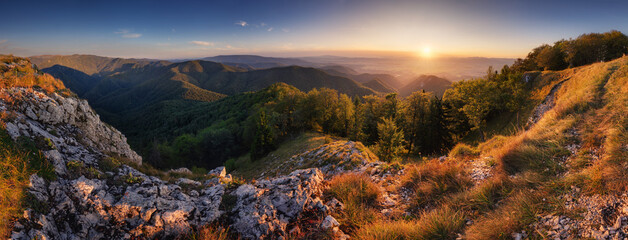 Slovakia mountain peak Drienok at sunset - panorama landscape