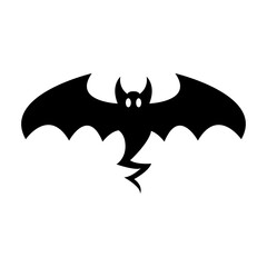 Bat cartoon black and white silhouette vector
