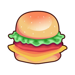 Burger cartoon object design illustration vector