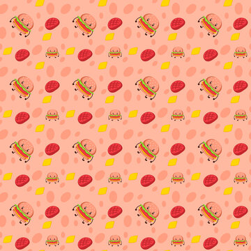 Fast food background pattern illustration