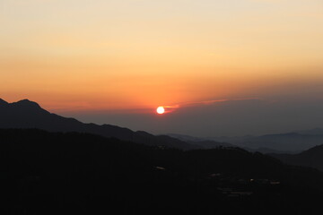 sunset over the mountains