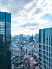 【世界貿易センタービルより】東京都内、都市景観/品川・高輪ゲートウェイ方面