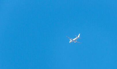 Commercial Jet in a Blue Sky