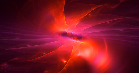 3D rendering abstract red fractal light background