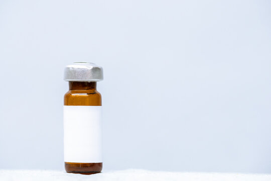  Vaccine Bottle With A Blank Label. Isolated From Background