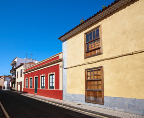 Fototapeta na wymiar Old buildings in San Cristobal de La Laguna (known as La Laguna), its historical center was declared a World Heritage Site by UNESCO in 1999, Tenerife, Spain.
