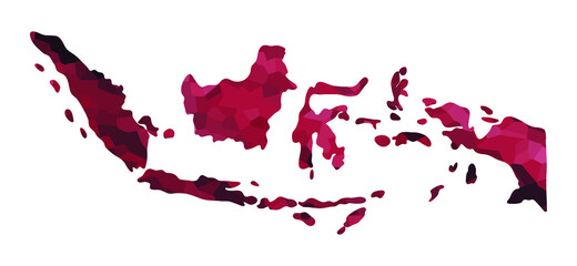 Indonesia colorful vector map silhouette
