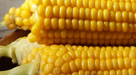 Cooked corn,  healthy vegan snack