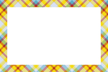 Vintage frame vector. Scottish border pattern retro style. Tartan plaid ornament.