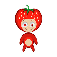 Cute strawbery cartoon character illustration