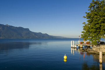 the geneva lake in Vevey, Switzerland