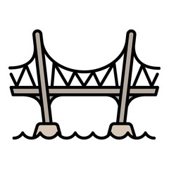 Aqueduct bridge icon. Outline aqueduct bridge vector icon for web design isolated on white background