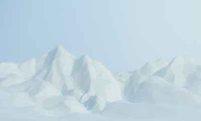 3D rendered low poly iceberg.