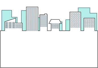 街並み　フレーム素材　ライン