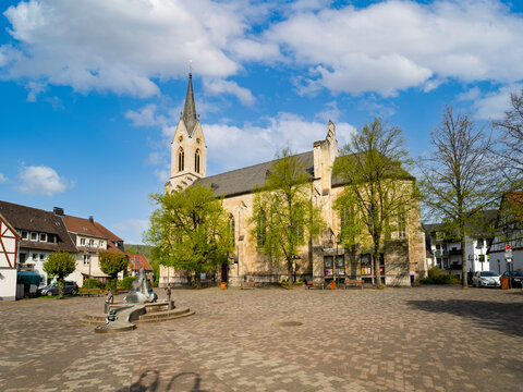 Marsberg, Kleinstadt, Sauerlandes, Hochsauerlandkreis, Nordrhein-Westfalens, Obermarsberg, Niedermarsberg, Deutschland 