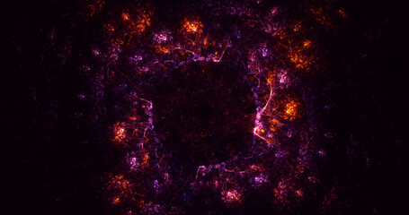 3D rendering abstract multicolor fractal light background