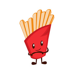 French fries cartoon object design illustration