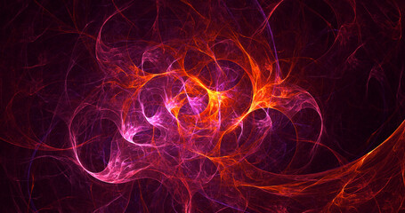 3D rendering abstract multicolor fractal light background