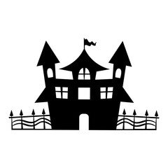 Halloween haunted house silhouette vector
