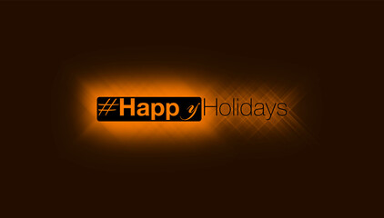 hashtag happy holidays con sfondo colorato