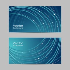 Vector illustration of banners with abstract waves