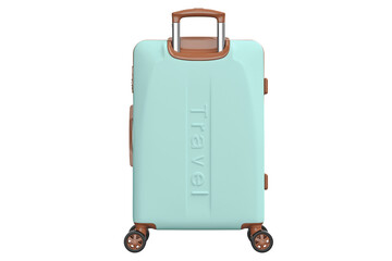 Suitcase baggage, front view. 3D isolated white background