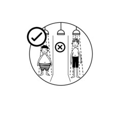 Corona Rules in the Pool - Pictograms