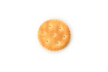 Tasty cracker biscuit isolated on white background