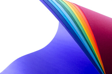 Abstract bright soft design background with rainbow wavy curved lines in dynamic style, Template...