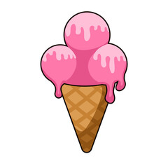 Ice cream cartoon vector illustration