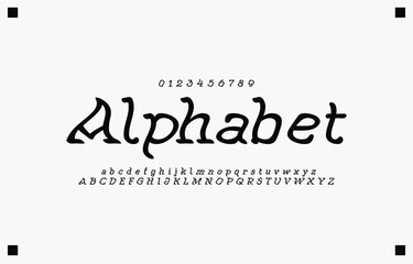 Alphabet creative letters font and number. Classic Lettering Monochrome Design. Typography fonts regular uppercase and lowercase. Vector illustration eps10