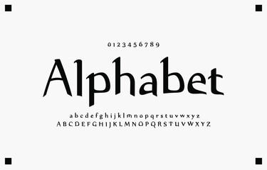 Alphabet creative letters font and number. Classic Lettering Monochrome Design. Typography fonts regular uppercase and lowercase. Vector illustration eps10