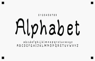 Alphabet creative letters font and number. Classic Lettering Monochrome Design. Typography fonts regular uppercase and lowercase. Vector illustration eps10