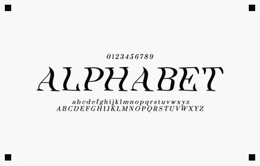 Alphabet creative letters font and number. Classic Lettering Monochrome Design. Typography fonts regular uppercase and lowercase. Vector illustration eps10