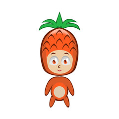Cute pineapple cartoon character illustration