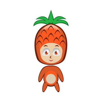 Cute pineapple cartoon character illustration