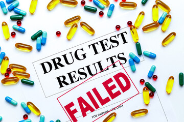 concept drug test results are failed with pills