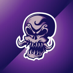 Obraz premium Skull head logo mascot for sport and esport team vector illustration