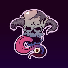 Skull head logo mascot for sport and esport team vector illustration