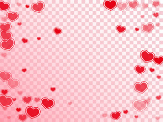 Bright red hearts confetti vector illustration. Elegant holiday party decor. 