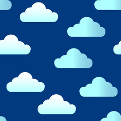 Clouds on blue background pattern